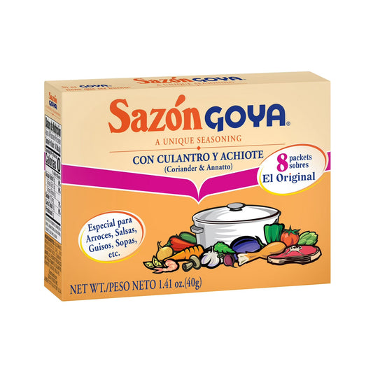 GOYA | Sazón con cilantro y achiote | 8 Packets (1.41 oz / 40 g)