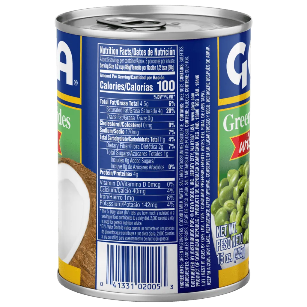 GOYA | Green Pigeon Peas with Coconut Milk - 425g
