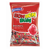 Bon Bon Bum | Fresa (Strawberry) Filled Lollipops | 24 Units